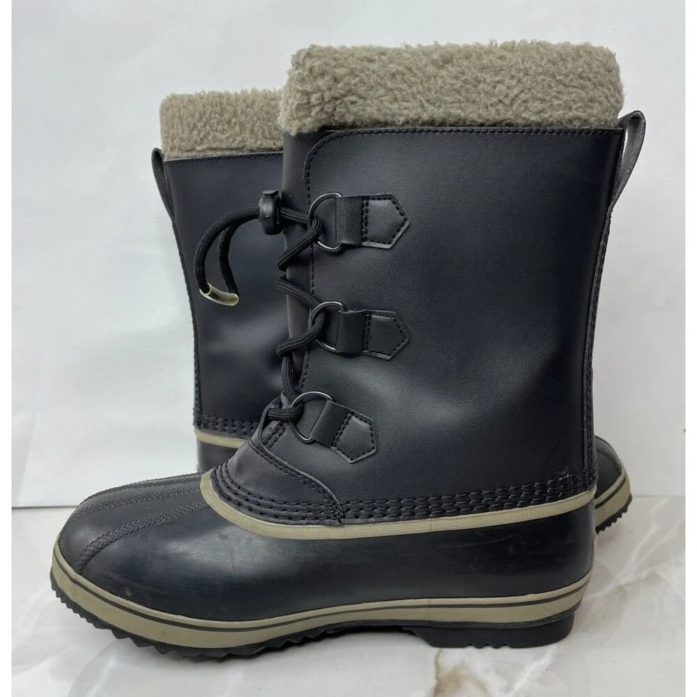 Sorel Yoot Pac TP Waterproof Duck  Boot Black Insulated Big Kids Girls 6 Wm 7 38